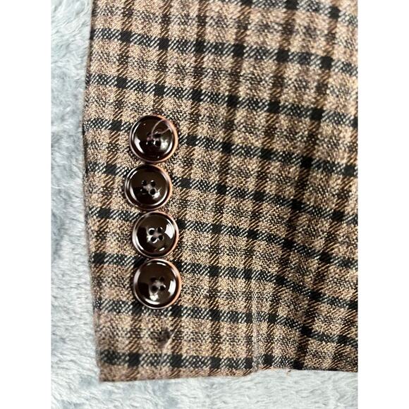 Men's Brown Plaid Oak Hill Sport Coat Blazer Size 4XL 58R/60R excellent - Picture 6 of 12